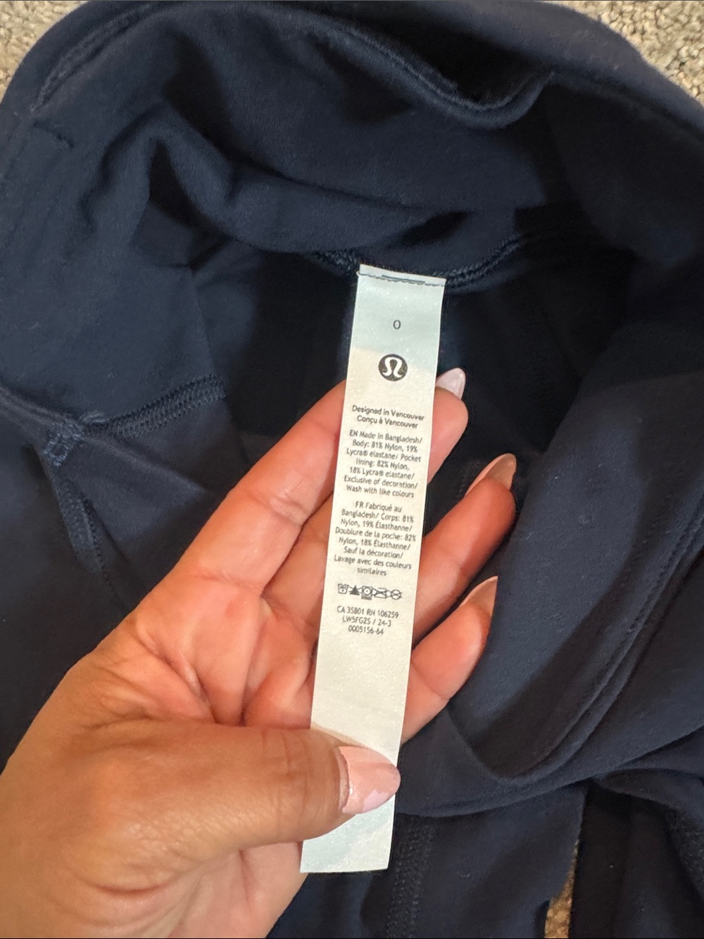 lululemon athletica Navy Leggings with Interior Tag - Picture 3 of 6